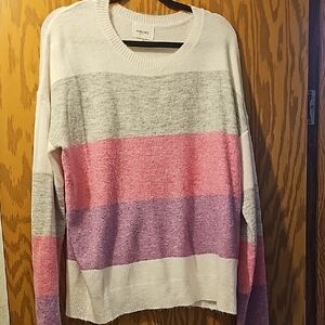 Pink and Gray Crew Neck Sweater from Pulse Boutique